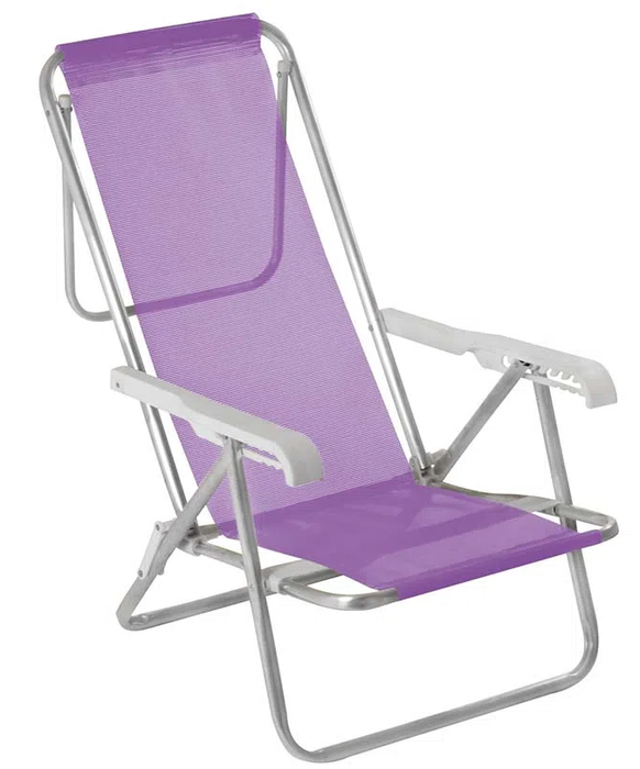 Beach Chair 8 positions aluminium - Purple (Cadeira de Praia 8 posicoes)