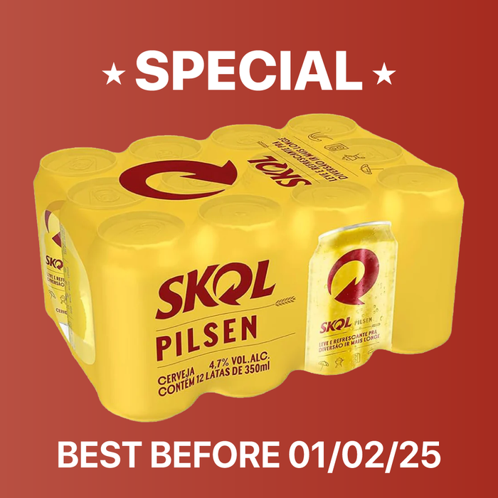 BEST BEFORE 01/02/25 - NEW 12 PACK - Skol Beer Can 350ml - BULK BUY AND SAVE$$ BEST BEFORE 01/02/25