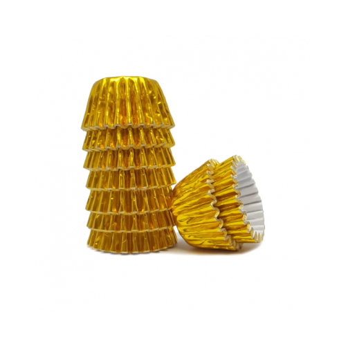 Brigadeiro Golden Paper Cups Size 6 (50 very small paper cups)