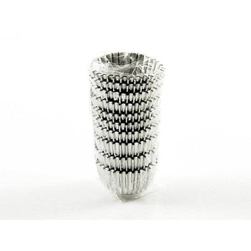 Brigadeiro Silver Paper Cups Size 6 (50 very small paper cups)