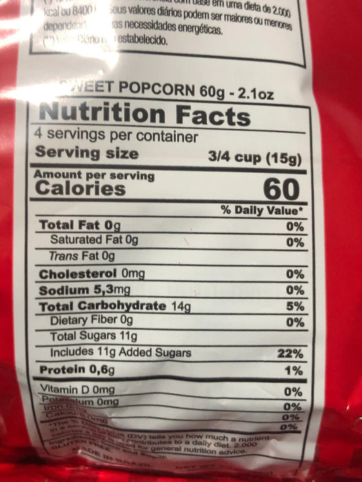 Sweet Popcorn (Pipoca Doce) - 60g