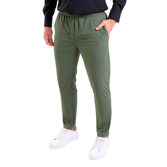 Men's Microfiber Pants with Slash Pockets Military Green