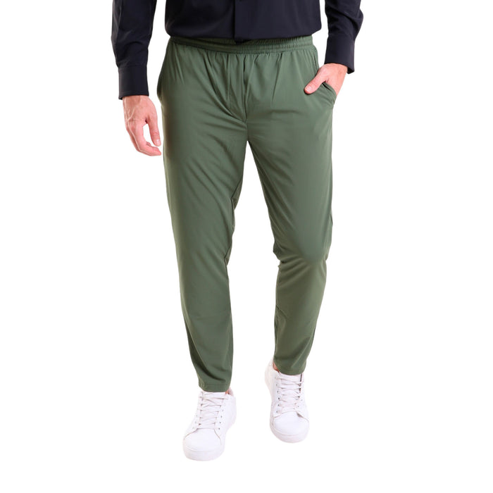 Men's Microfiber Pants with Slash Pockets Military Green