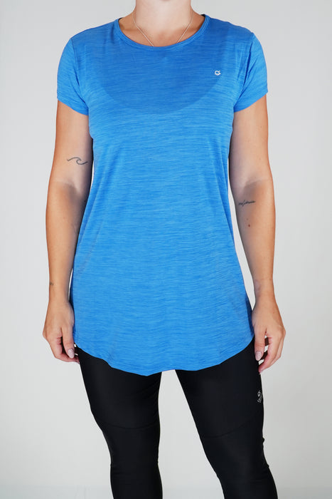 Women's Basic Tech T-Shirt, Antibacterial, UV50+ Blue