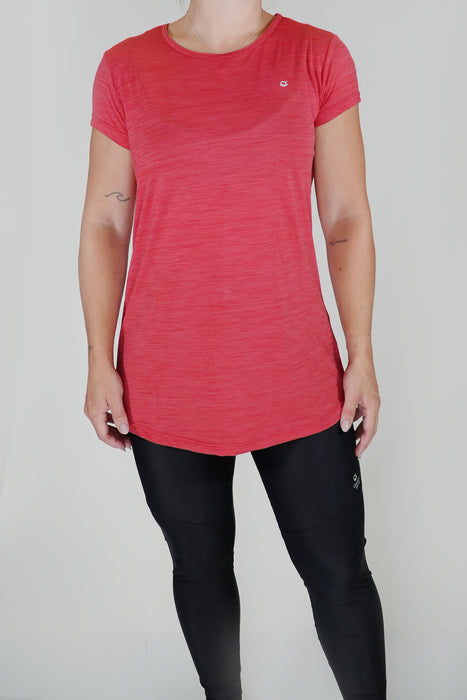 Women's Basic Tech T-Shirt, Antibacterial, UV50+ Red