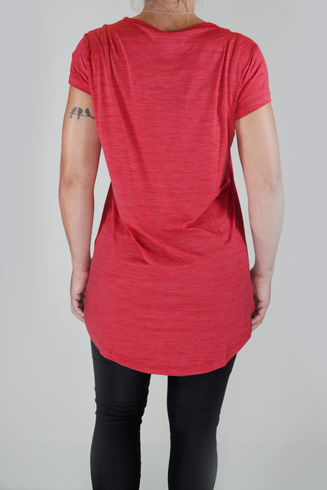 Women's Basic Tech T-Shirt, Antibacterial, UV50+ Red