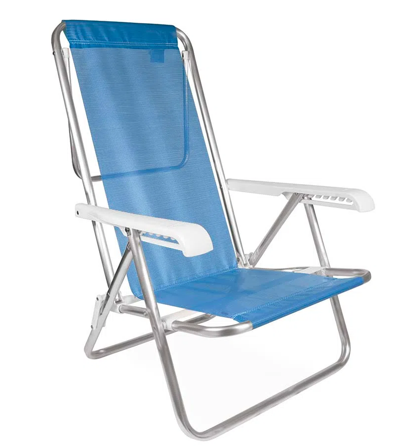 8-Position Aluminium Reclining Chair Blue Sanet – MOR