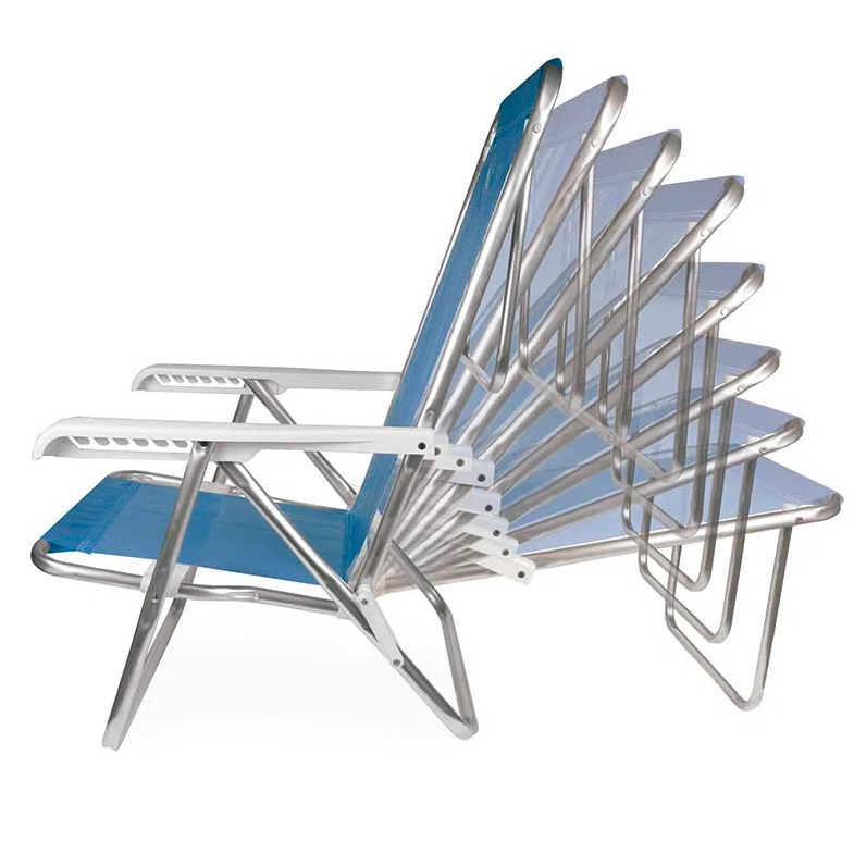 8-Position Aluminium Reclining Chair Blue Sanet – MOR