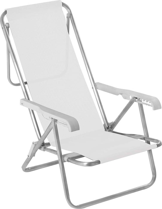 Beach Chair 8 positions aluminium - White (Cadeira de Praia 8 posicoes)