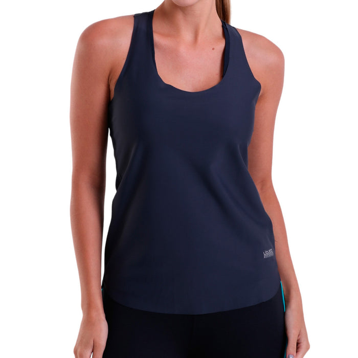 Fitness Cropped Top Beach Style with Racerback and Raw Edges Black