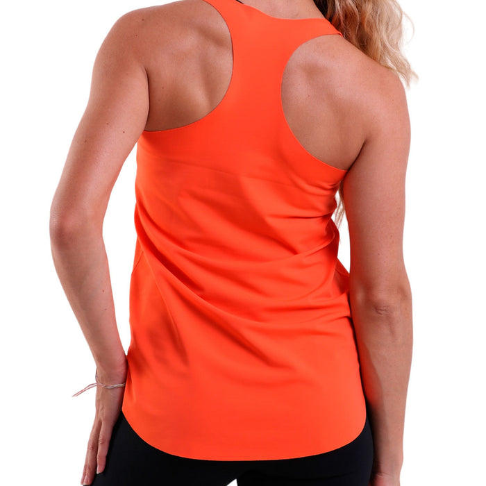 Fitness Cropped Top Beach Style with Racerback and Raw Edges Neon Orange