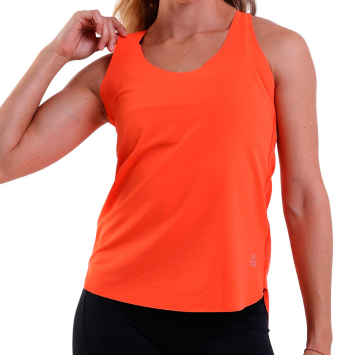 Fitness Cropped Top Beach Style with Racerback and Raw Edges Neon Orange