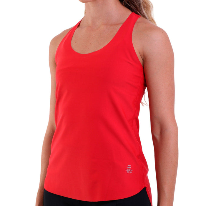 Fitness Cropped Top Beach Style with Racerback and Raw Edges Red