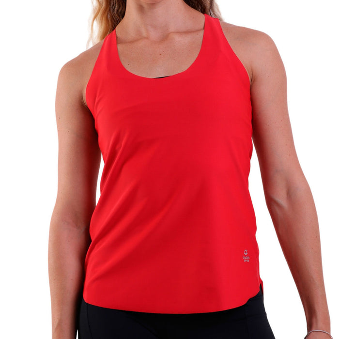 Fitness Cropped Top Beach Style with Racerback and Raw Edges Red