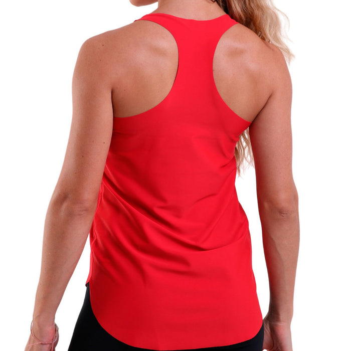 Fitness Cropped Top Beach Style with Racerback and Raw Edges Red