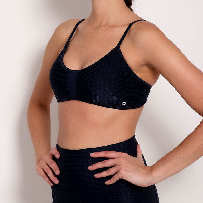 Fitness Top with Cutouts New Ikat Navy