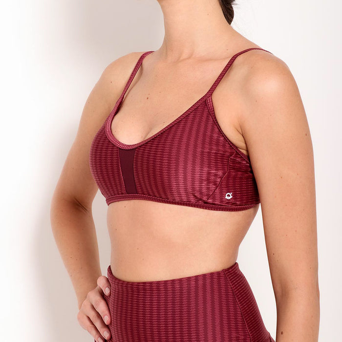 Fitness Top with Cutouts New Ikat Marsala