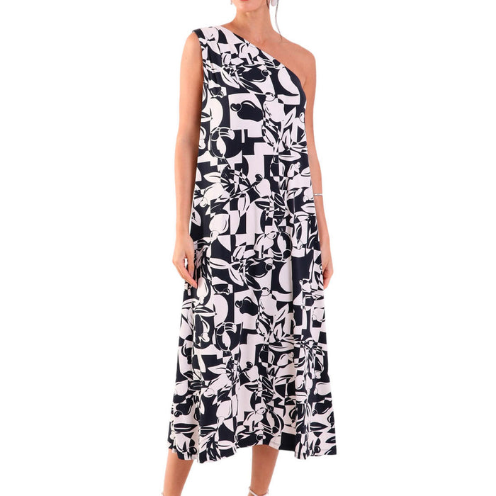 Fluxy One-Shoulder Dress Cajuart (VESTISO UM OMBRO COM CINTO)