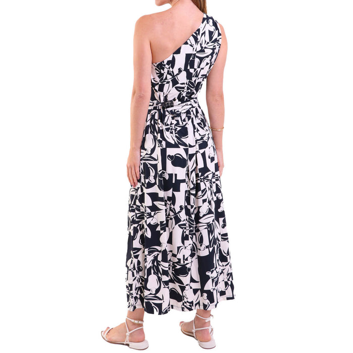 Fluxy One-Shoulder Dress Cajuart (VESTISO UM OMBRO COM CINTO)