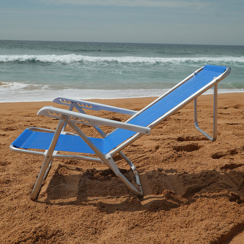8-Position Aluminium Reclining Chair Blue Sanet – MOR