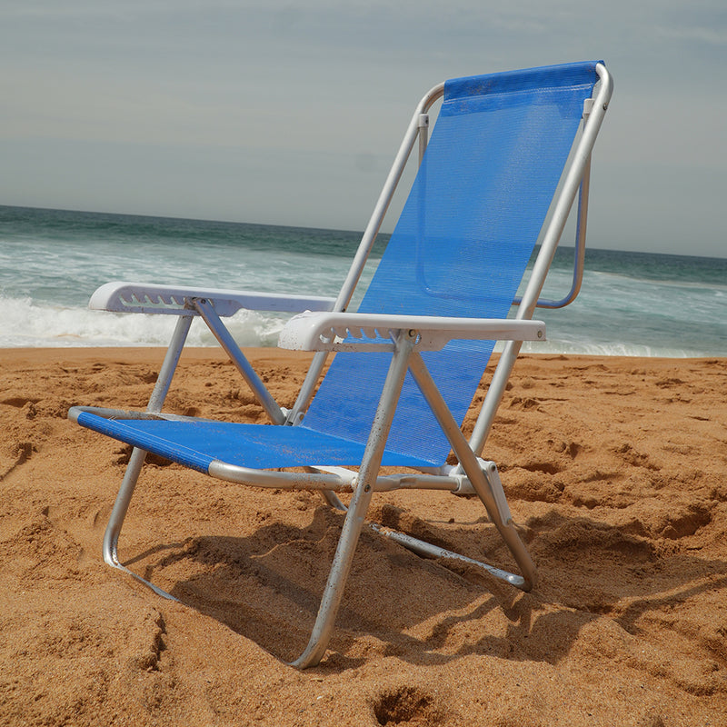 8-Position Aluminium Reclining Chair Blue Sanet – MOR