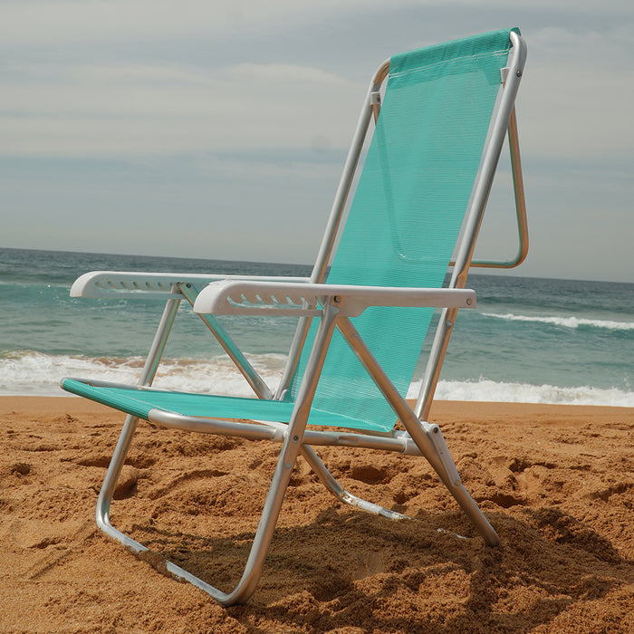 Beach Chair 8 positions aluminium - Green (Cadeira de Praia 8 posicoes)