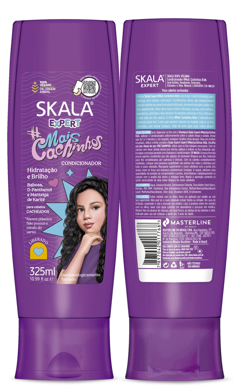 SKALA Kids Perfect Little Curls Kit – Shampoo & Conditioner (Kit Skala Mais Cachinhos Shampoo e Condicionador) - 325ml