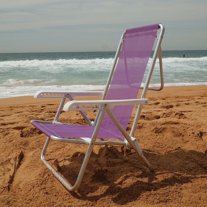 Beach Chair 8 positions aluminium - Purple (Cadeira de Praia 8 posicoes)