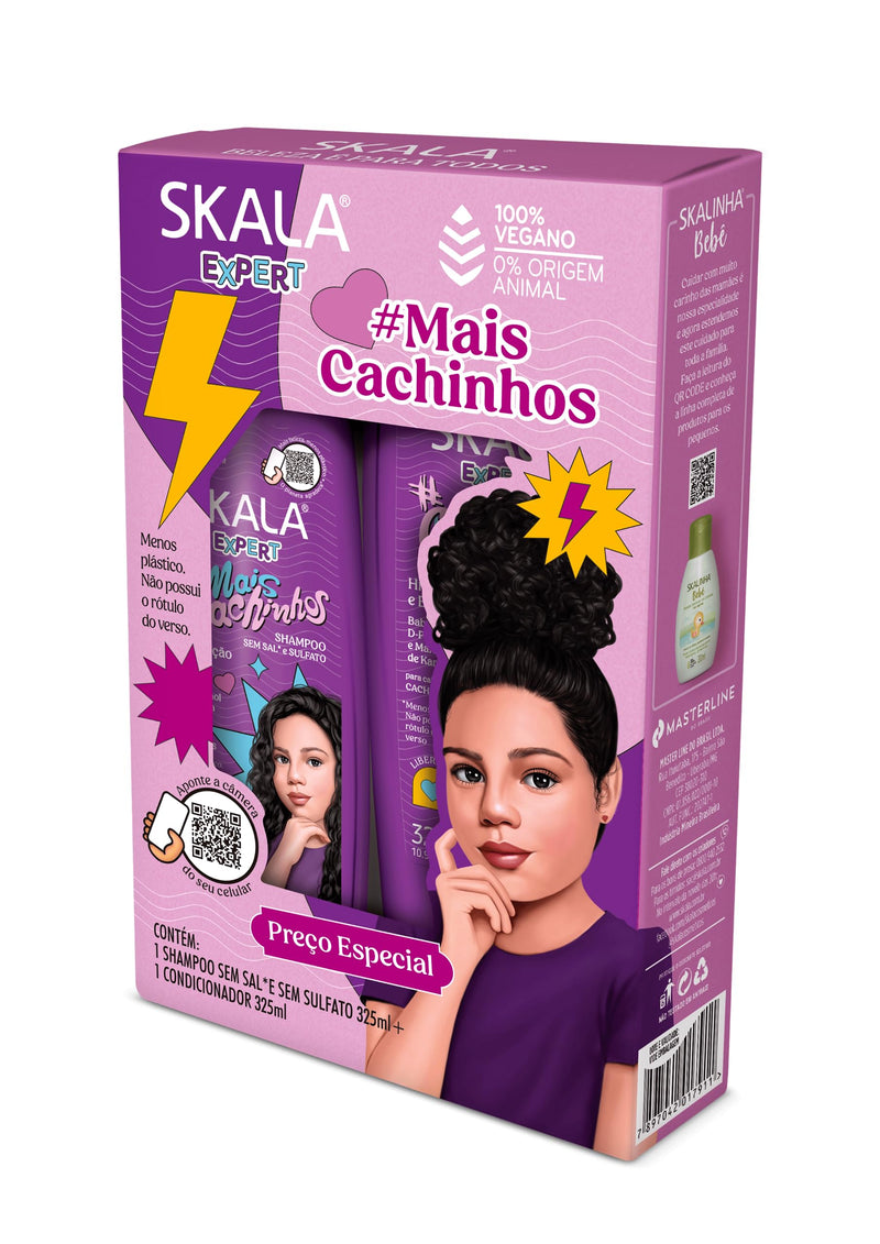 SKALA Kids Perfect Little Curls Kit – Shampoo & Conditioner (Kit Skala Mais Cachinhos Shampoo e Condicionador) - 325ml