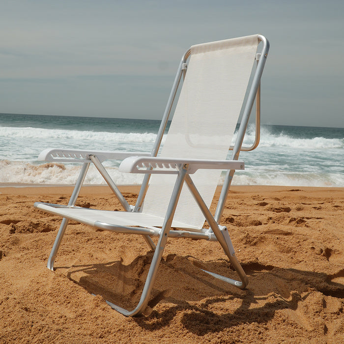 Beach Chair 8 positions aluminium - White (Cadeira de Praia 8 posicoes)