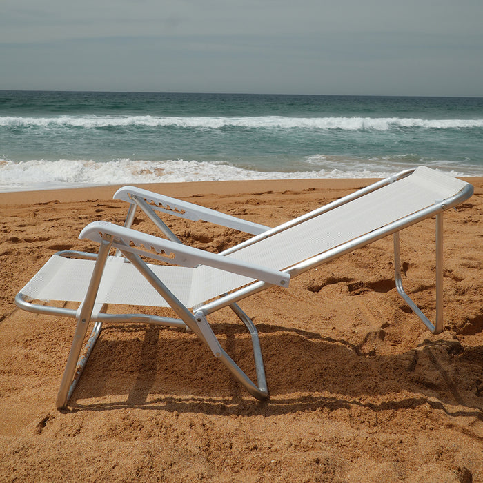 Beach Chair 8 positions aluminium - White (Cadeira de Praia 8 posicoes)